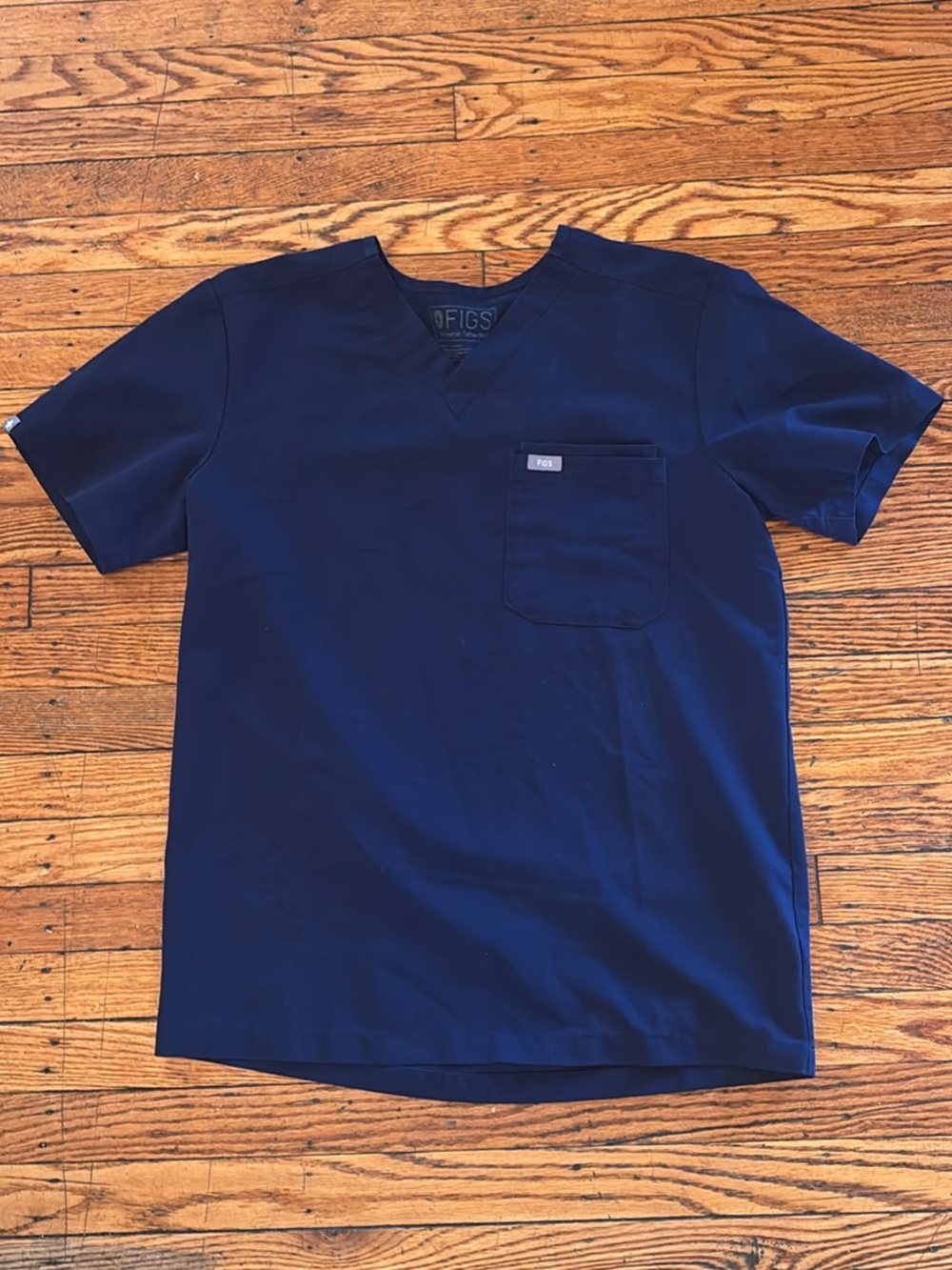 Figs Navy Blue V-Neck Scrub Top